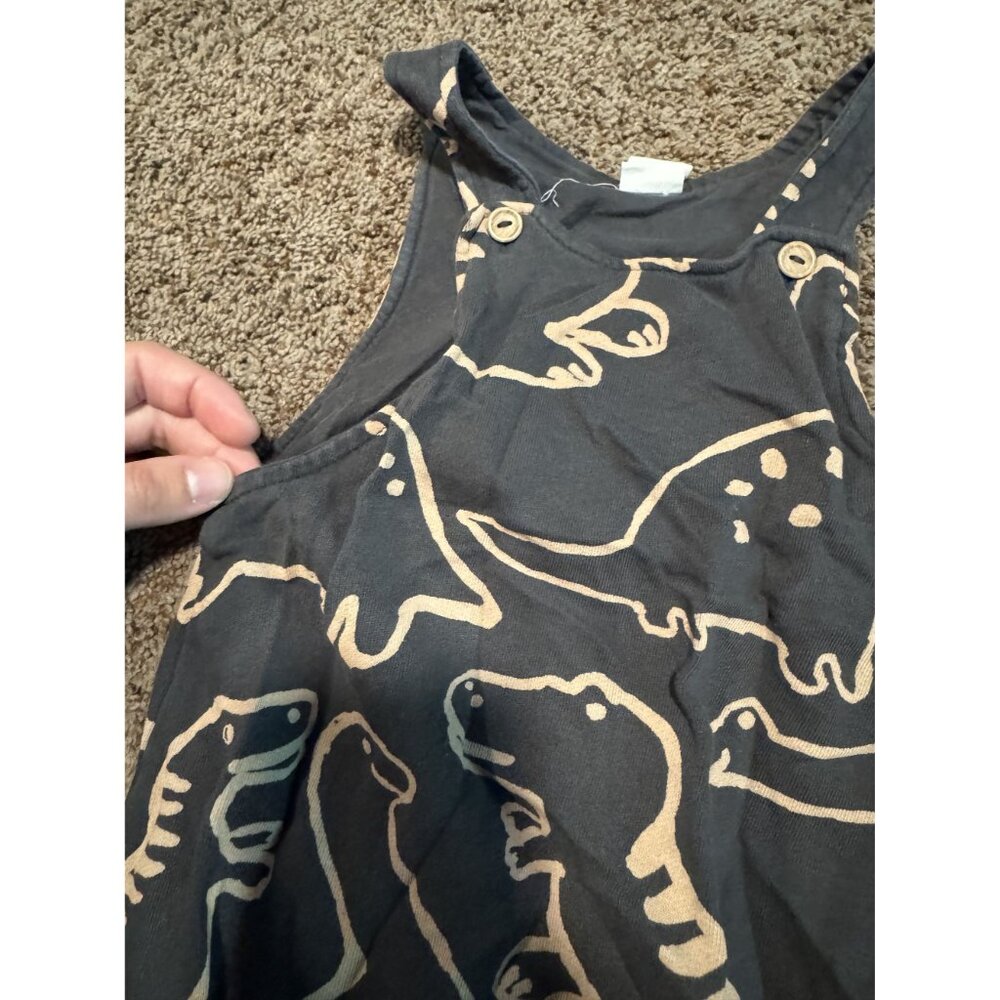 H&M Overalls 12-28 Months Dinosaur Adjustable Strap Gray - Picture 3 of 4